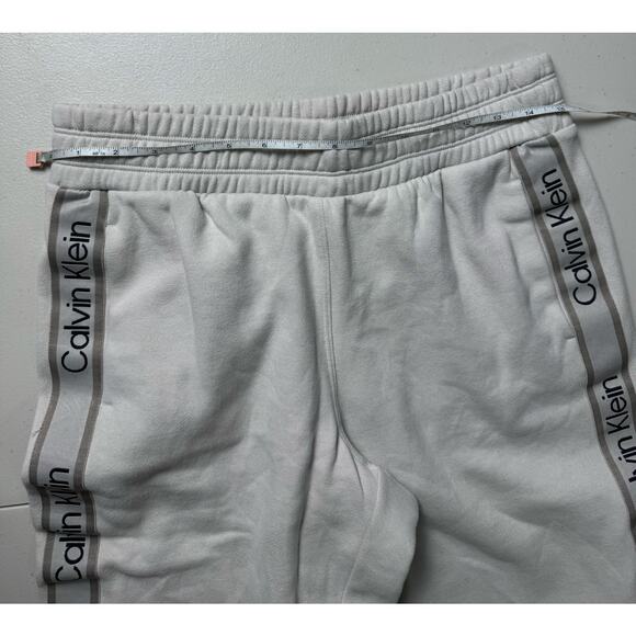 Calvin Klein Performance Women's Fleece Logo Stripe Joggers NWT PORCINI SIZE S - Picture 8 of 8
